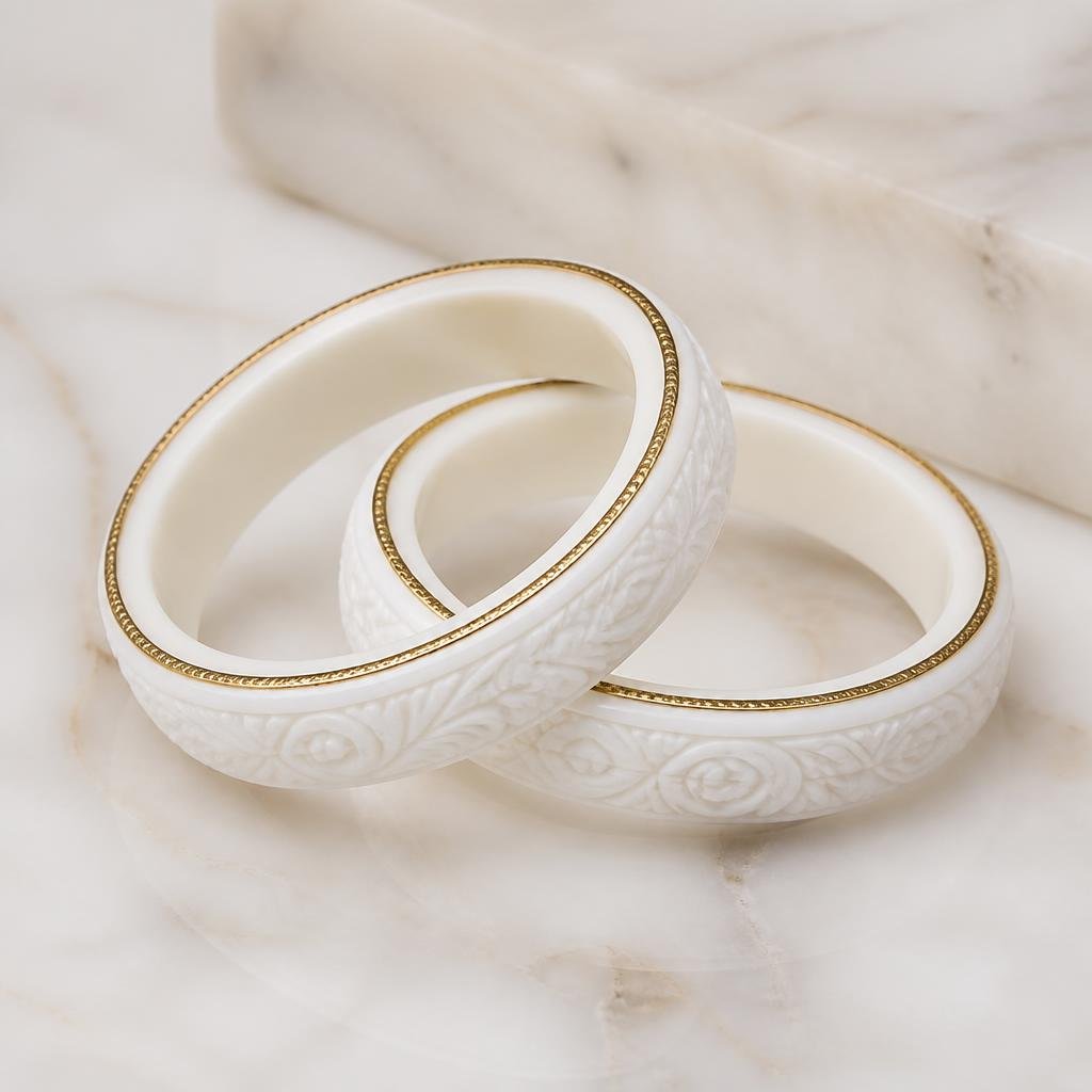 White Shakha Bangles