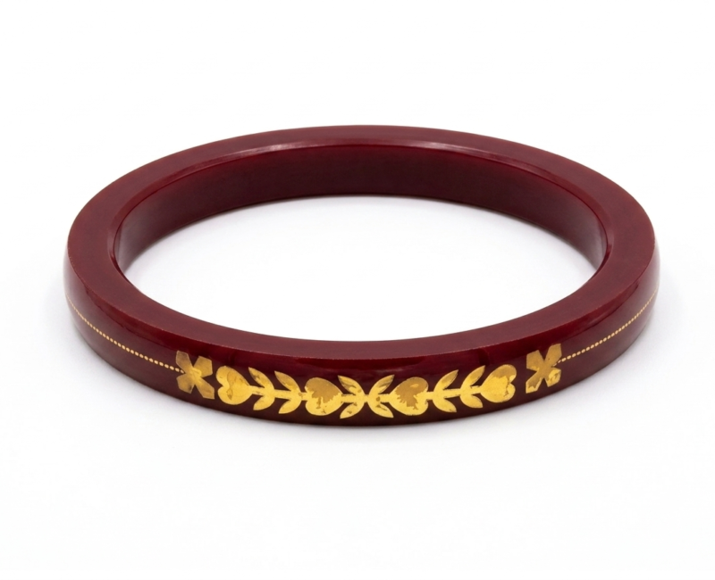22KT (916) Gold Traditional Maroon Pola Bangles for Women online