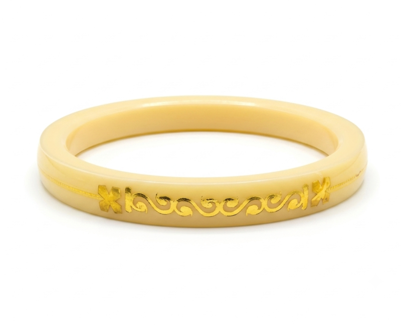 Gold Shakha Pola Bangles creamy color