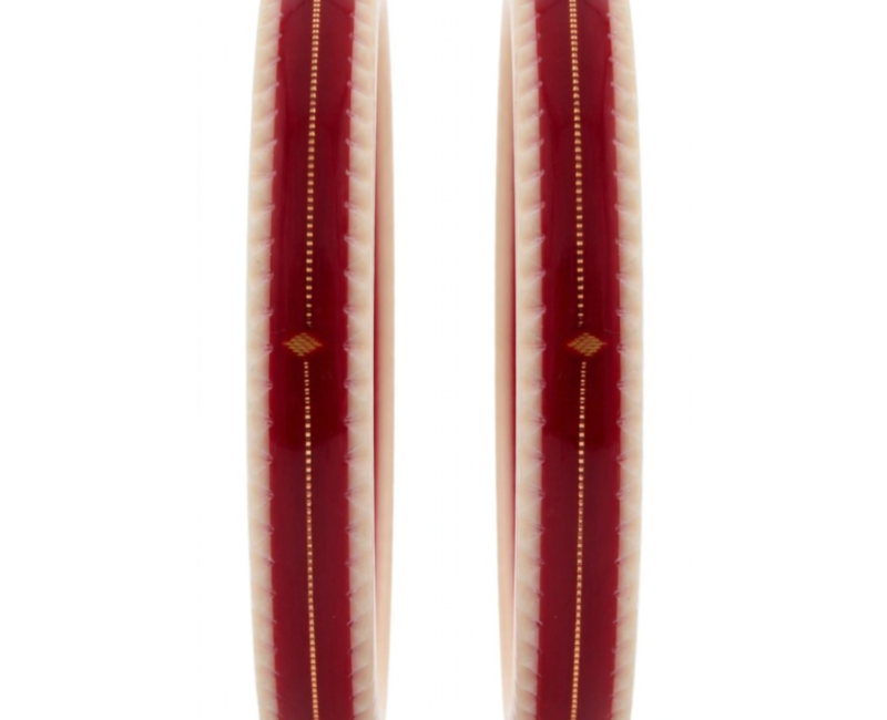 Maroon Grooved Shakha Pola Bangles online
