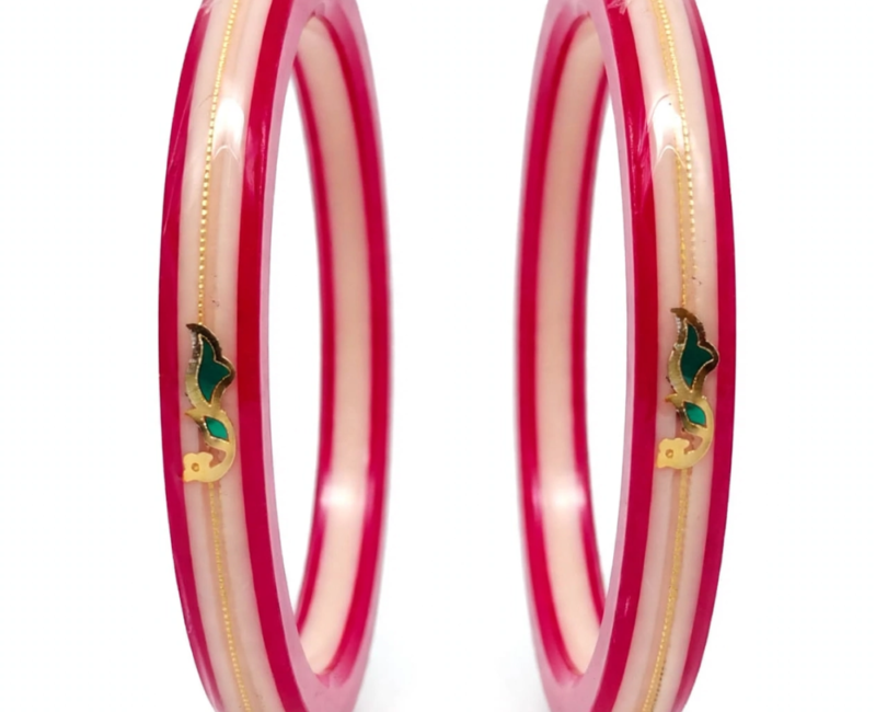 Shakha Pola Bangles with Enamel Work